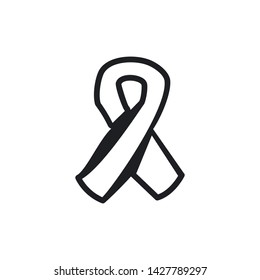 Ribbon icon. Breast cancer sign