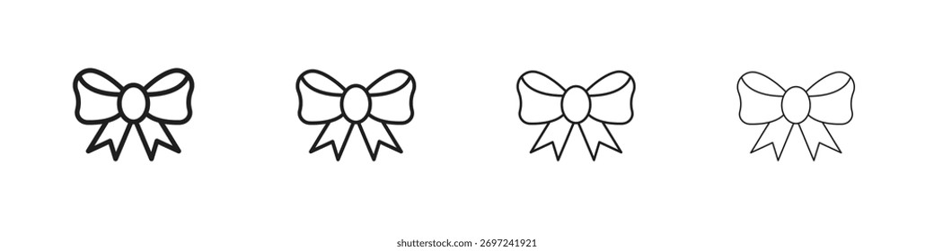Ribbon icon collection. Line vector sign, symbol for web and mobile