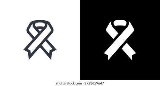 Concepto de icono de cinta con fondo blanco negro plano. Ilustración vectorial.