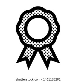 Ribbon Icon with Dots Style.