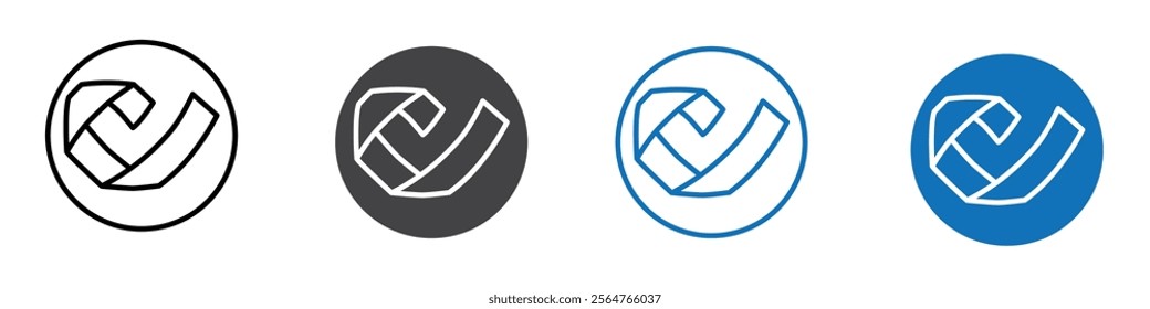 Ribbon icon flat editable icon mark set.