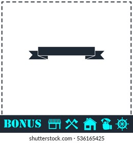 Ribbon icon flat. Simple vector symbol and bonus icon