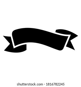 ribbon icon of glyph style vector illustration design