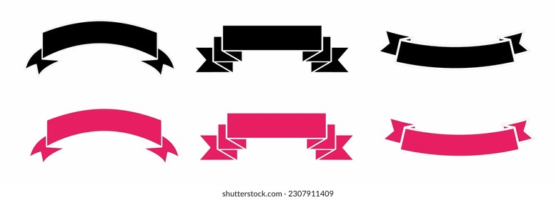 Colección de ilustraciones de icono de cinta de opciones. Ilustración vectorial.