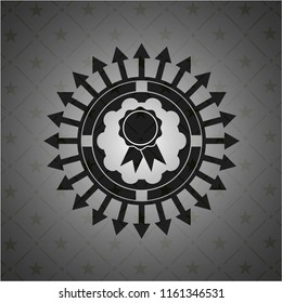 ribbon icon inside black emblem. Vintage.