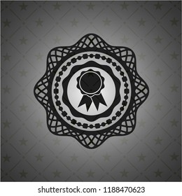 ribbon icon inside black emblem