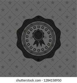 ribbon icon inside black emblem. Vintage.