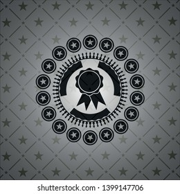 ribbon icon inside black emblem