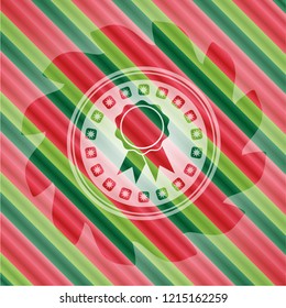 ribbon icon inside christmas badge.
