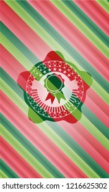 ribbon icon inside christmas badge background.