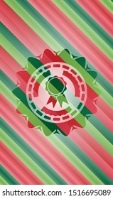 ribbon icon inside christmas badge background.