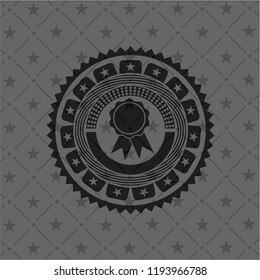 ribbon icon inside dark badge or emblem