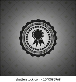 ribbon icon inside dark emblem