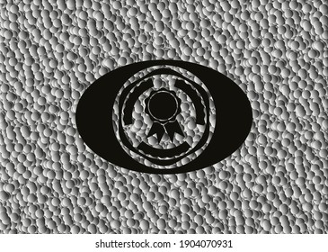 ribbon icon inside dark emblem with bubbles background. Retro. Vector Illustration. Detailed. 
