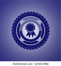 ribbon icon inside jean background