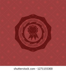 ribbon icon inside red icon or emblem