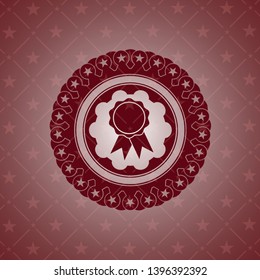 ribbon icon inside red emblem