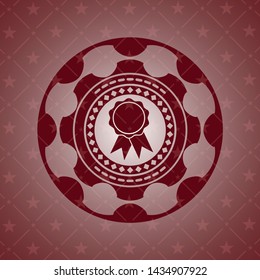 ribbon icon inside red icon or emblem
