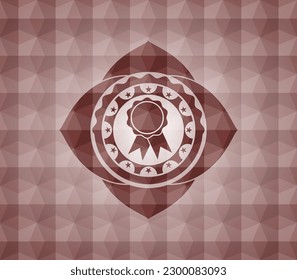 Bandsymbol in rotem Emblem mit geometrischem Muster. Nahtlos. 