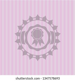ribbon icon inside retro pink emblem