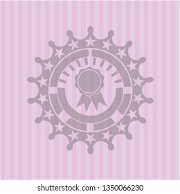 ribbon icon inside retro pink emblem
