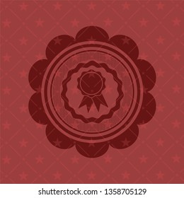 ribbon icon inside retro red emblem