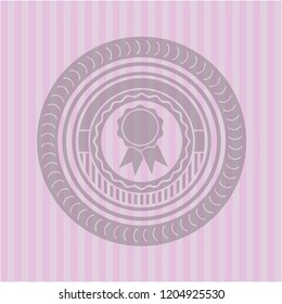 ribbon icon inside retro style pink emblem