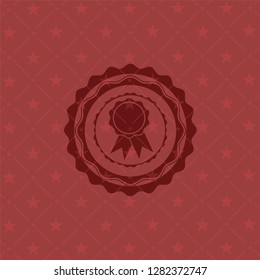 ribbon icon inside retro style red emblem