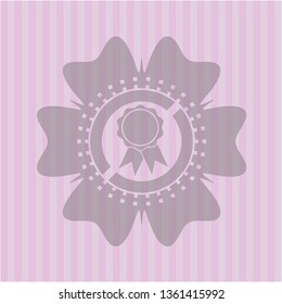 ribbon icon inside retro style pink emblem