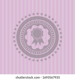 ribbon icon inside retro style pink emblem