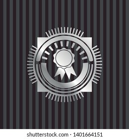 ribbon icon inside silver badge