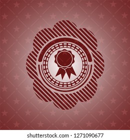 ribbon icon inside vintage red emblem