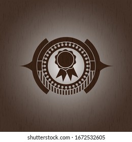 ribbon icon inside wood emblem. Retro
