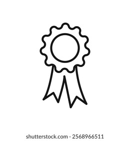 Ribbon Icon Isolated flat vector in outline