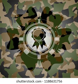 ribbon icon on camo pattern