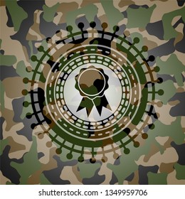 ribbon icon on camo pattern