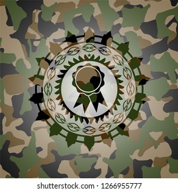 ribbon icon on camouflage pattern