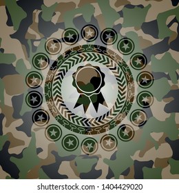 ribbon icon on camouflage pattern