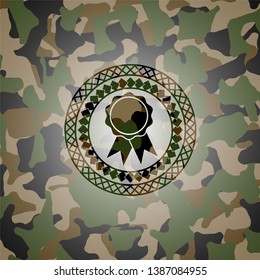 ribbon icon on camouflaged pattern