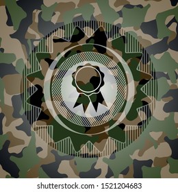 ribbon icon on camouflaged pattern