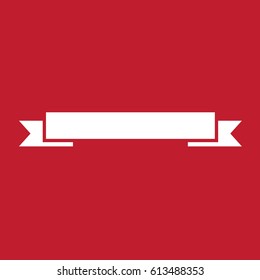 Ribbon icon on red background