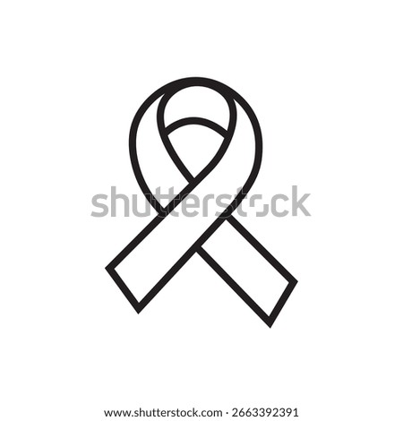 ribbon icon outline editable stroke line drawing eps