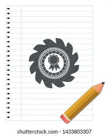 ribbon icon pencil effect. Vector Illustration. Detailed.