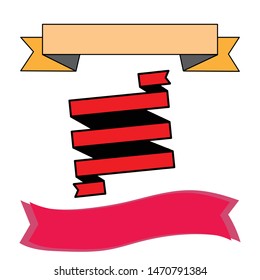 Ribbon Icon Set Collection Vector