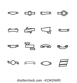 Ribbon icon set on white background