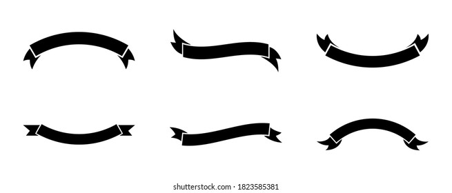 ribbon icon set - vector illustration .