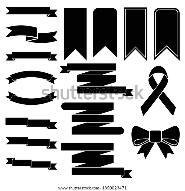 Ribbon Icon Set Vector Symbol Stock Vector (Royalty Free) 1850023471