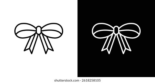 Ribbon icon shape graphic simple plain clipart symbol. thin line outline art