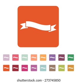 The ribbon icon. Ribbon symbol. Flat Vector illustration. Button Set