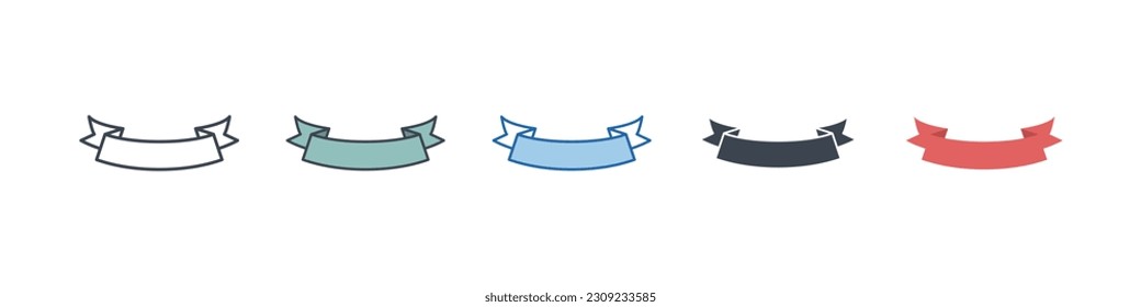 Ribbon icon symbol template for graphic and web design collection logo vector illustration